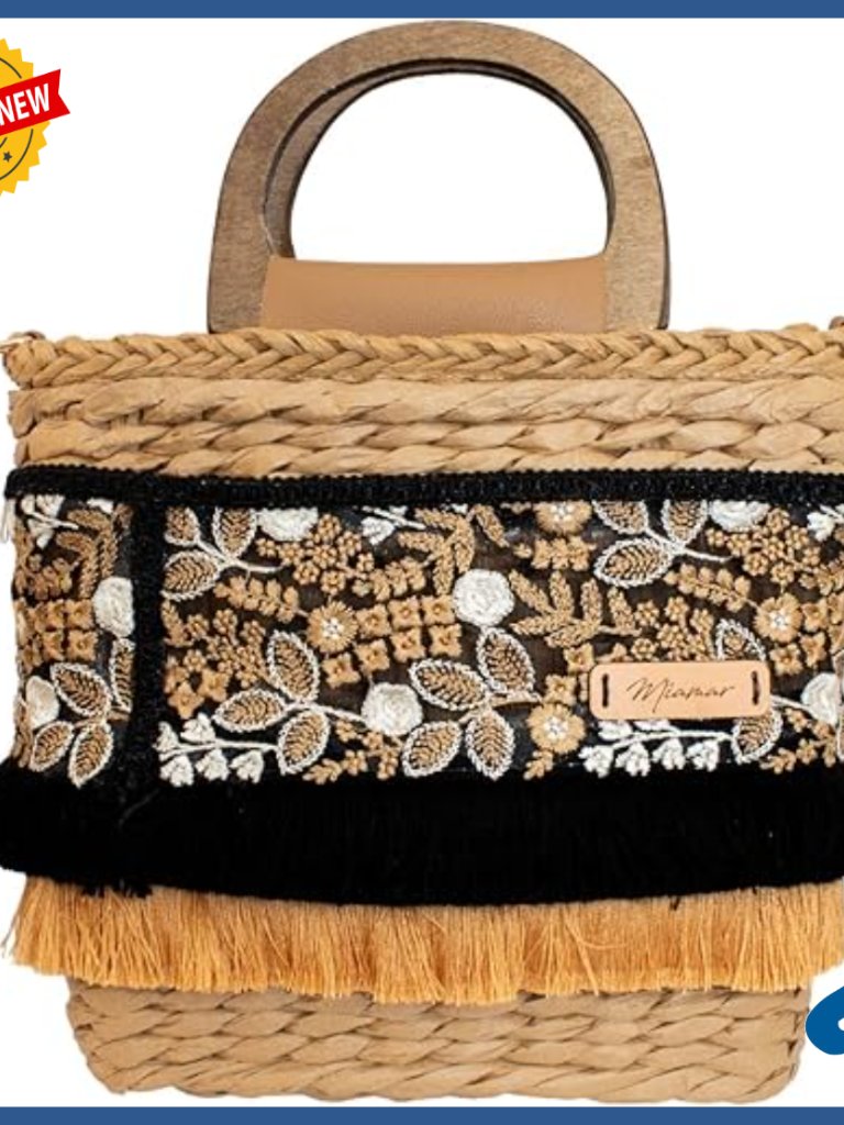 Handmade Vegan Leather Mini Tote Bag With Fringe Pom-Pom Artistic Lining